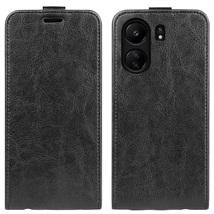 Vertical Flip Case for Xiaomi Redmi 13C 4G / Poco C65 4G Shell Crazy Horse Texture Leather Phone Cover