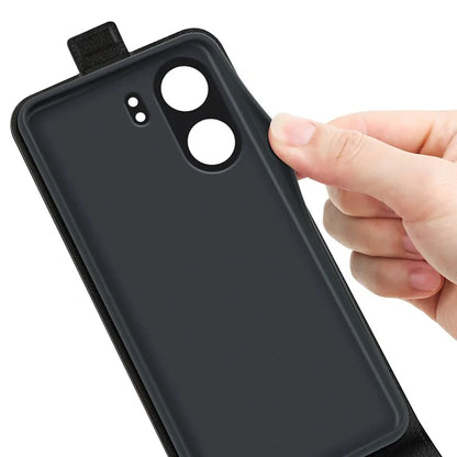 Vertical Flip Case for Xiaomi Redmi 13C 4G / Poco C65 4G Shell Crazy Horse Texture Leather Phone Cover