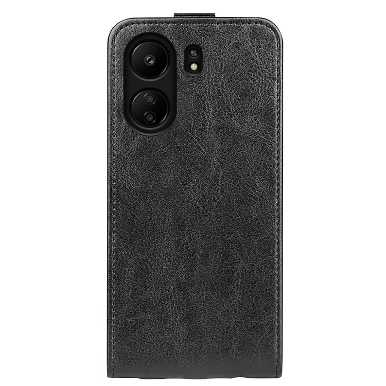 Vertical Flip Case for Xiaomi Redmi 13C 4G / Poco C65 4G Shell Crazy Horse Texture Leather Phone Cover