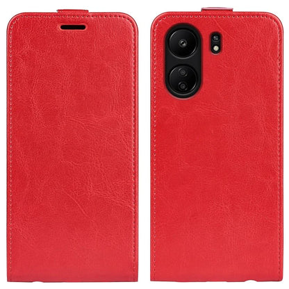 Vertical Flip Case for Xiaomi Redmi 13C 4G / Poco C65 4G Shell Crazy Horse Texture Leather Phone Cover