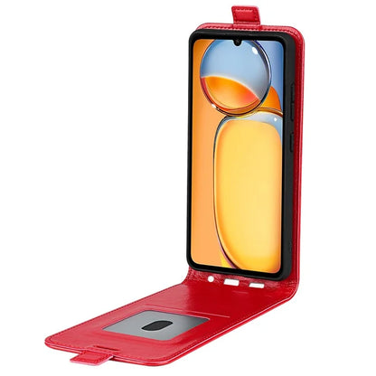 Vertical Flip Case for Xiaomi Redmi 13C 4G / Poco C65 4G Shell Crazy Horse Texture Leather Phone Cover