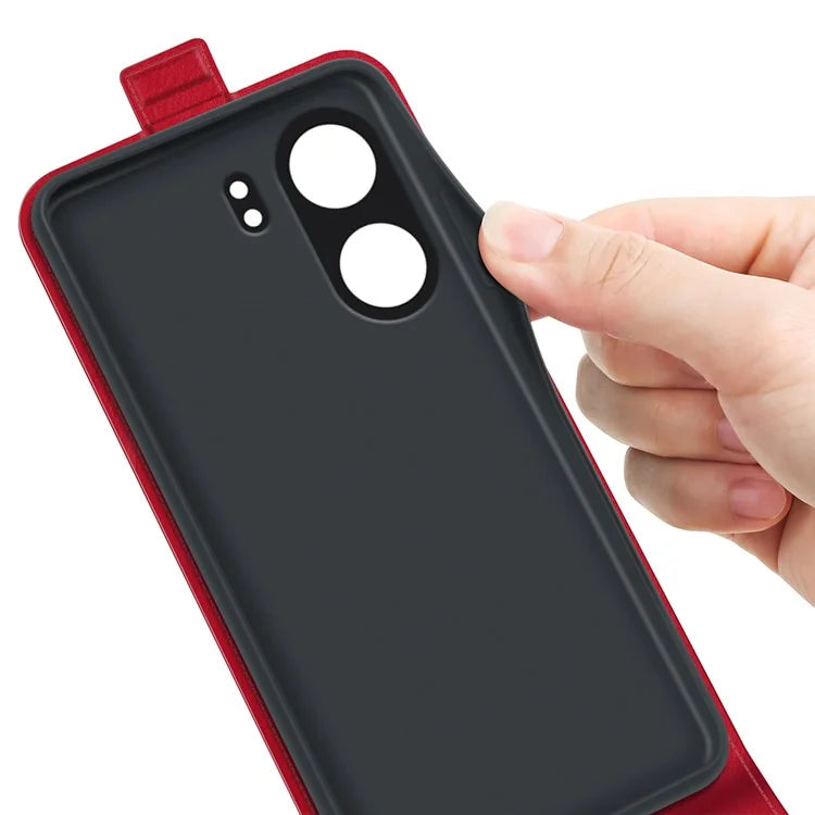 Vertical Flip Case for Xiaomi Redmi 13C 4G / Poco C65 4G Shell Crazy Horse Texture Leather Phone Cover
