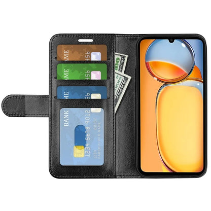 For Xiaomi Redmi 13C 4G / Poco C65 4G Case Crazy Horse Texture Flip Stand Wallet Phone Cover