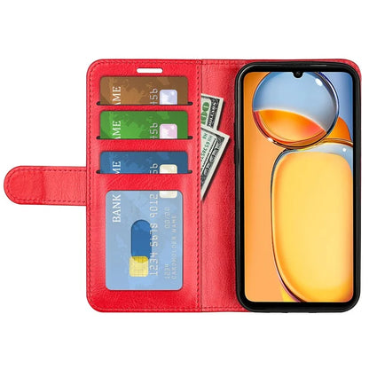 For Xiaomi Redmi 13C 4G / Poco C65 4G Case Crazy Horse Texture Flip Stand Wallet Phone Cover