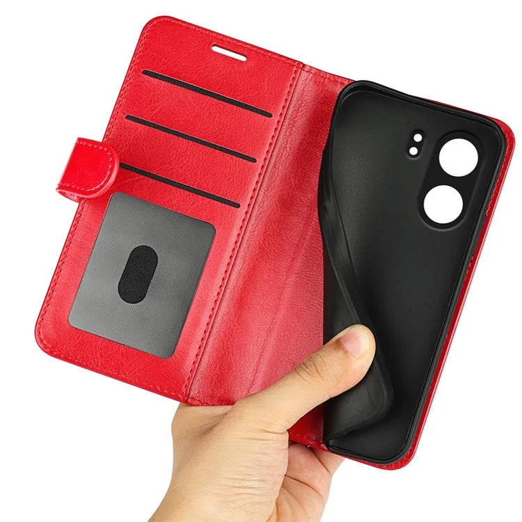 For Xiaomi Redmi 13C 4G / Poco C65 4G Case Crazy Horse Texture Flip Stand Wallet Phone Cover