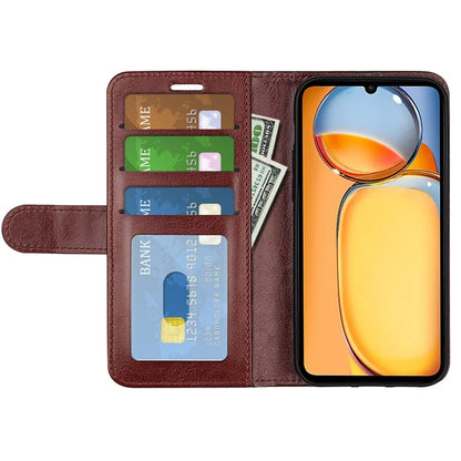 For Xiaomi Redmi 13C 4G / Poco C65 4G Case Crazy Horse Texture Flip Stand Wallet Phone Cover
