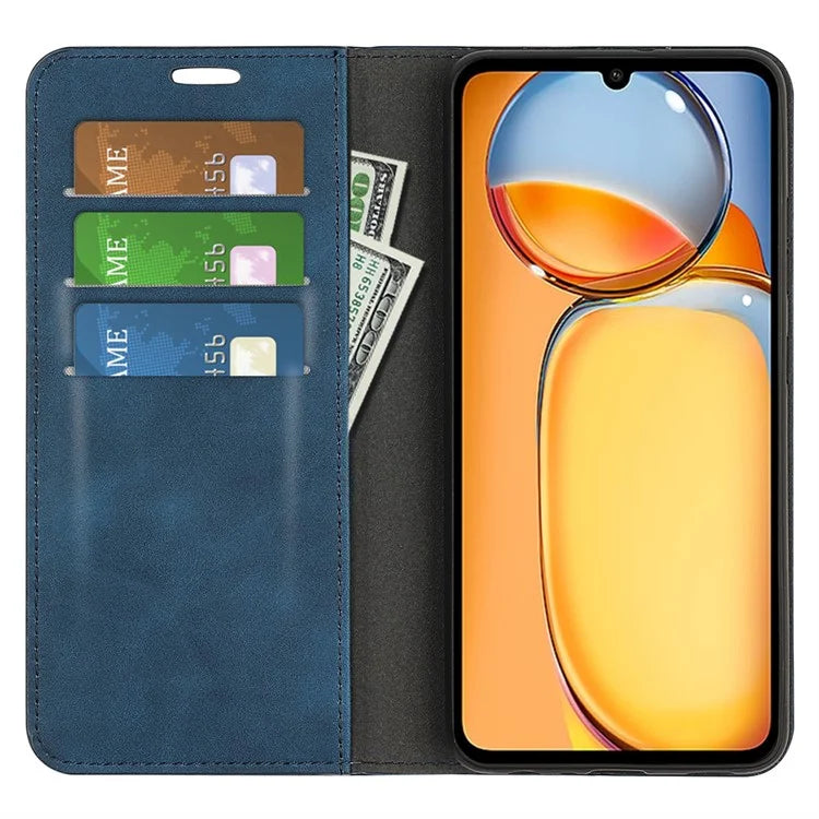 For Xiaomi Redmi 13C 4G / Poco C65 4G Case Leather Magnetic Skin-touch Smart Phone Cover