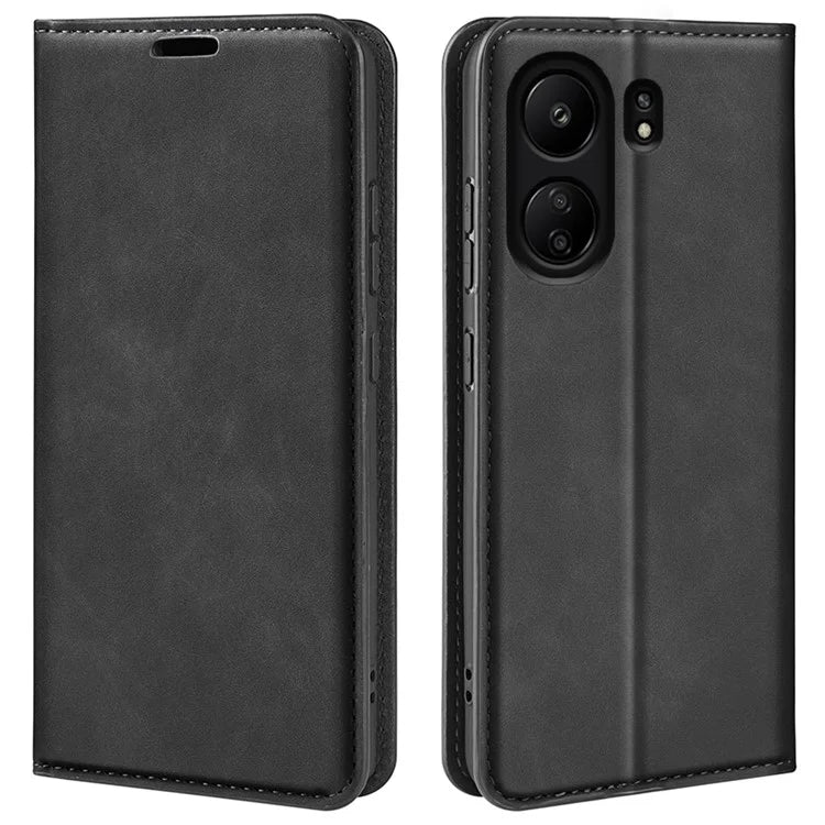 For Xiaomi Redmi 13C 4G / Poco C65 4G Case Leather Magnetic Skin-touch Smart Phone Cover
