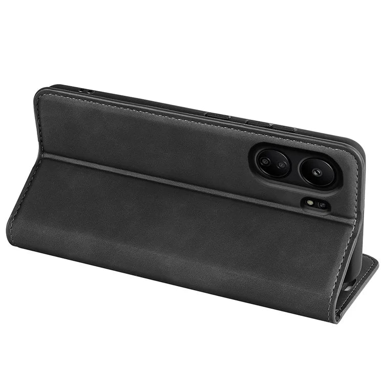 For Xiaomi Redmi 13C 4G / Poco C65 4G Case Leather Magnetic Skin-touch Smart Phone Cover