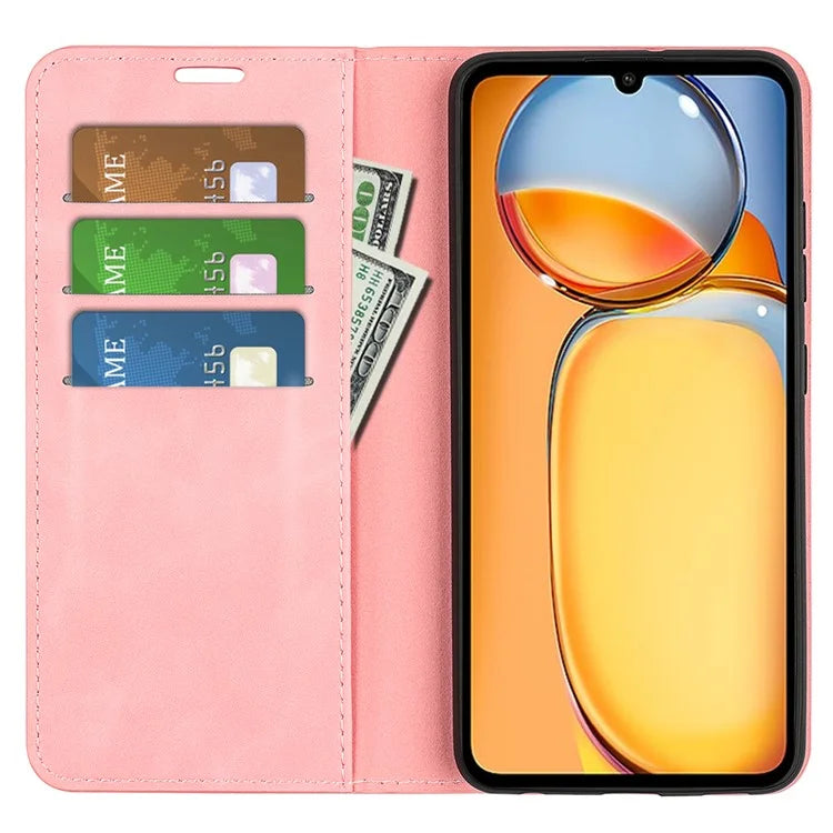 For Xiaomi Redmi 13C 4G / Poco C65 4G Case Leather Magnetic Skin-touch Smart Phone Cover