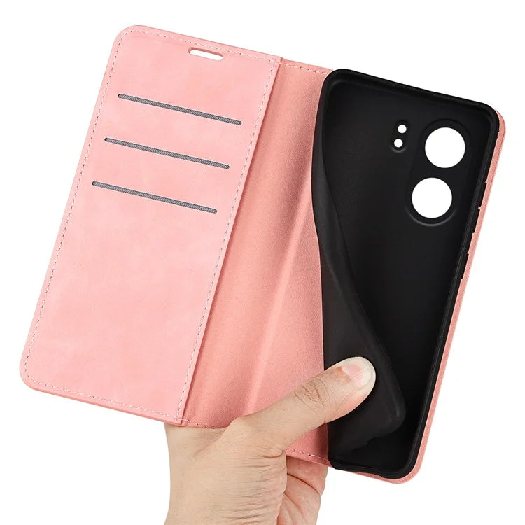 For Xiaomi Redmi 13C 4G / Poco C65 4G Case Leather Magnetic Skin-touch Smart Phone Cover