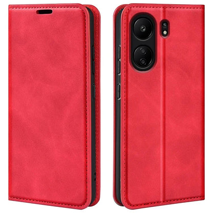 For Xiaomi Redmi 13C 4G / Poco C65 4G Case Leather Magnetic Skin-touch Smart Phone Cover