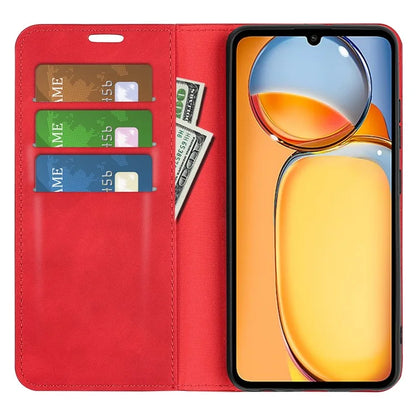 For Xiaomi Redmi 13C 4G / Poco C65 4G Case Leather Magnetic Skin-touch Smart Phone Cover