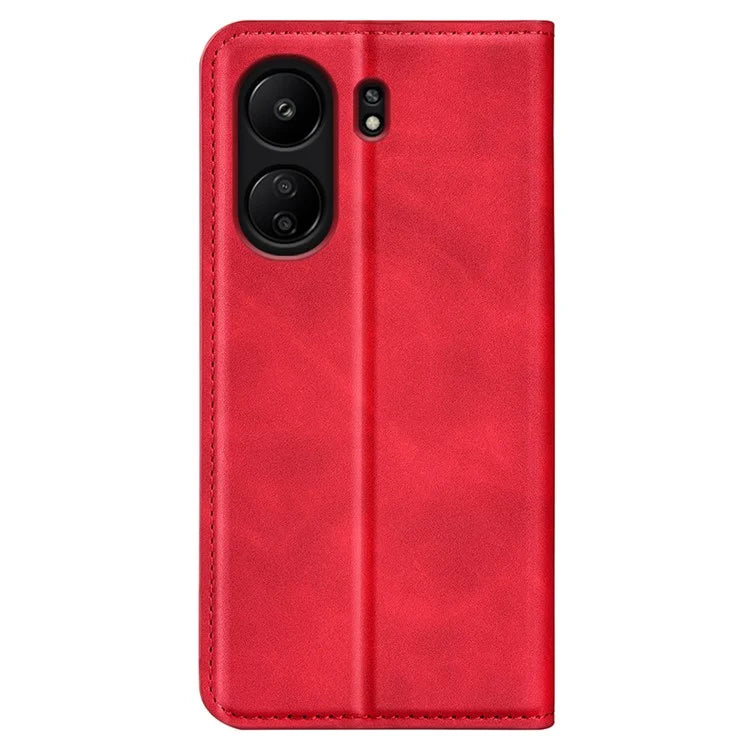 For Xiaomi Redmi 13C 4G / Poco C65 4G Case Leather Magnetic Skin-touch Smart Phone Cover