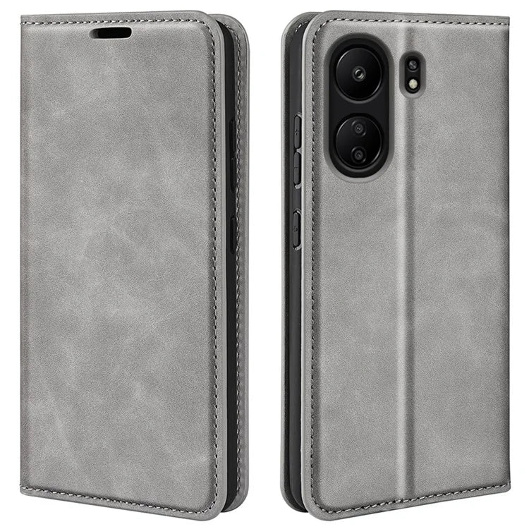 For Xiaomi Redmi 13C 4G / Poco C65 4G Case Leather Magnetic Skin-touch Smart Phone Cover