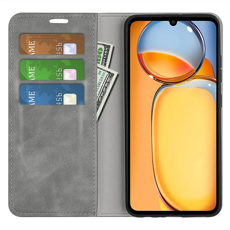 For Xiaomi Redmi 13C 4G / Poco C65 4G Case Leather Magnetic Skin-touch Smart Phone Cover