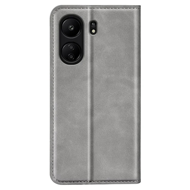 For Xiaomi Redmi 13C 4G / Poco C65 4G Case Leather Magnetic Skin-touch Smart Phone Cover