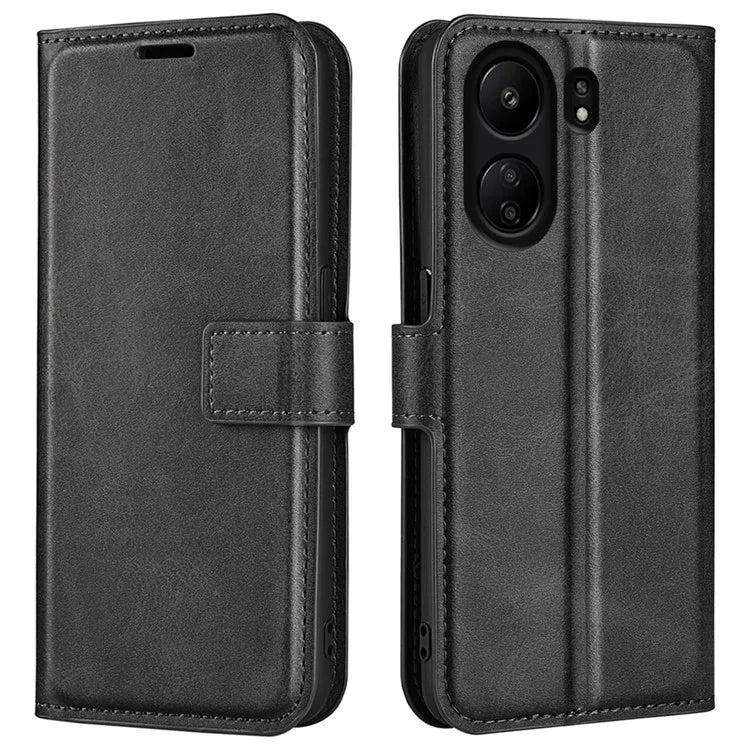 For Xiaomi Redmi 13C 4G / Poco C65 4G Case Calf Texture PU Leather+TPU Smart Phone Guard Cover