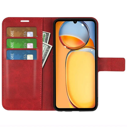 For Xiaomi Redmi 13C 4G / Poco C65 4G Case Calf Texture PU Leather+TPU Smart Phone Guard Cover