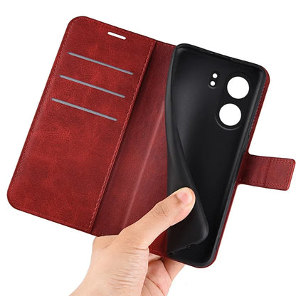 For Xiaomi Redmi 13C 4G / Poco C65 4G Case Calf Texture PU Leather+TPU Smart Phone Guard Cover