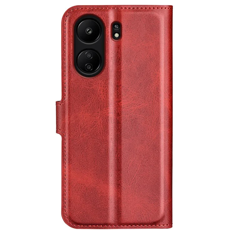 For Xiaomi Redmi 13C 4G / Poco C65 4G Case Calf Texture PU Leather+TPU Smart Phone Guard Cover