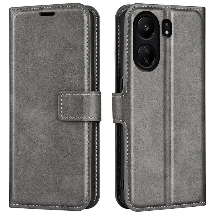 For Xiaomi Redmi 13C 4G / Poco C65 4G Case Calf Texture PU Leather+TPU Smart Phone Guard Cover