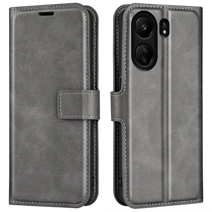 For Xiaomi Redmi 13C 4G / Poco C65 4G Case Calf Texture PU Leather+TPU Smart Phone Guard Cover