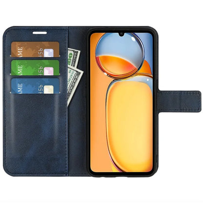 For Xiaomi Redmi 13C 4G / Poco C65 4G Case Calf Texture PU Leather+TPU Smart Phone Guard Cover