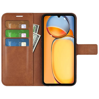For Xiaomi Redmi 13C 4G / Poco C65 4G Case Calf Texture PU Leather+TPU Smart Phone Guard Cover