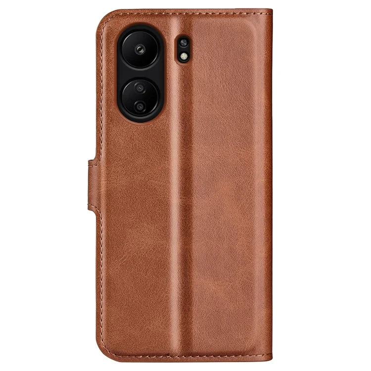 For Xiaomi Redmi 13C 4G / Poco C65 4G Case Calf Texture PU Leather+TPU Smart Phone Guard Cover