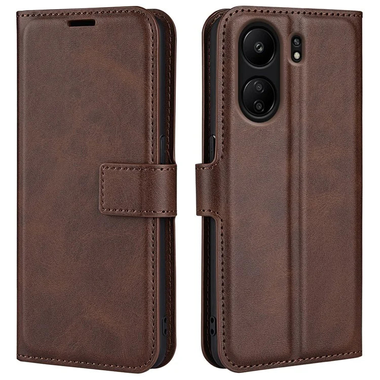 For Xiaomi Redmi 13C 4G / Poco C65 4G Case Calf Texture PU Leather+TPU Smart Phone Guard Cover