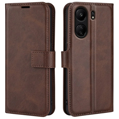 For Xiaomi Redmi 13C 4G / Poco C65 4G Case Calf Texture PU Leather+TPU Smart Phone Guard Cover