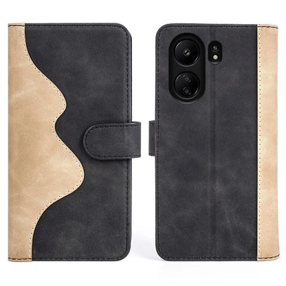 For Xiaomi Redmi 13C 4G / Poco C65 4G Case Color Splicing Wallet Leather Cover