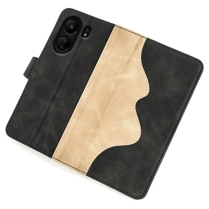 For Xiaomi Redmi 13C 4G / Poco C65 4G Case Color Splicing Wallet Leather Cover