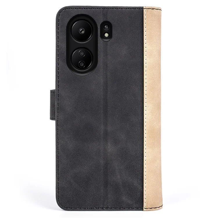 For Xiaomi Redmi 13C 4G / Poco C65 4G Case Color Splicing Wallet Leather Cover