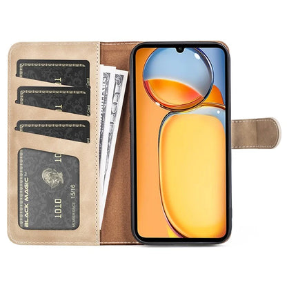 For Xiaomi Redmi 13C 4G / Poco C65 4G Case Color Splicing Wallet Leather Cover