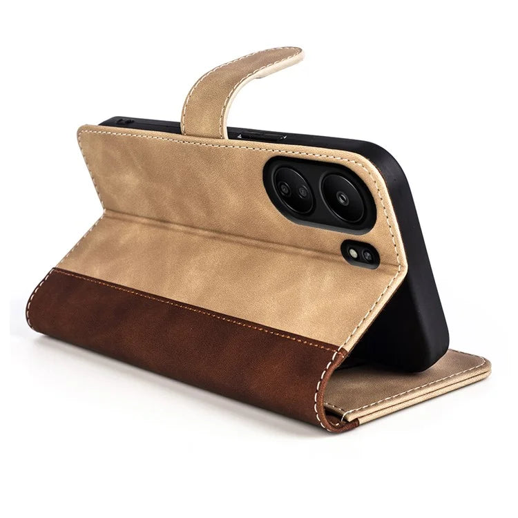 For Xiaomi Redmi 13C 4G / Poco C65 4G Case Color Splicing Wallet Leather Cover