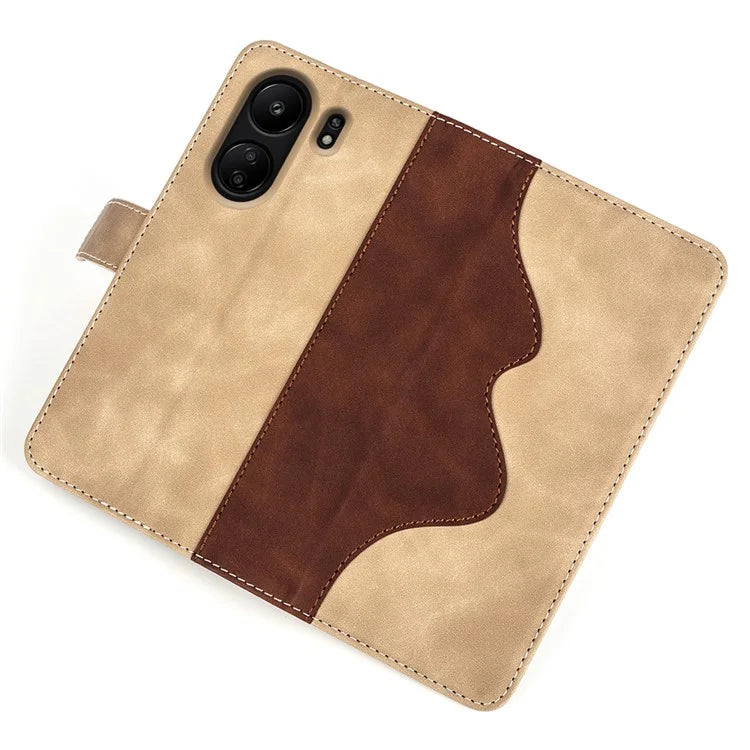 For Xiaomi Redmi 13C 4G / Poco C65 4G Case Color Splicing Wallet Leather Cover