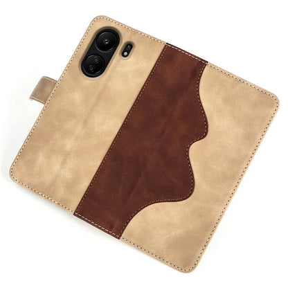 For Xiaomi Redmi 13C 4G / Poco C65 4G Case Color Splicing Wallet Leather Cover
