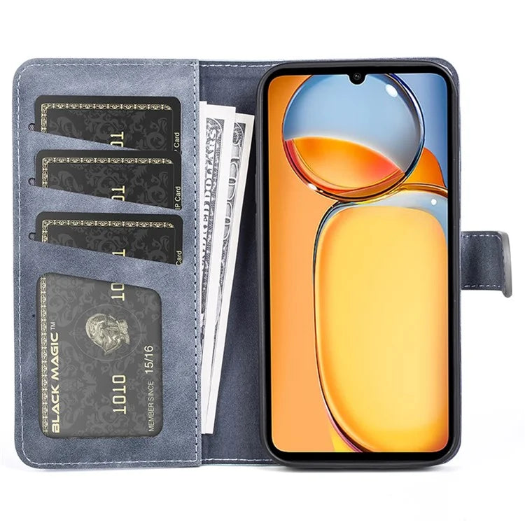 For Xiaomi Redmi 13C 4G / Poco C65 4G Case Color Splicing Wallet Leather Cover