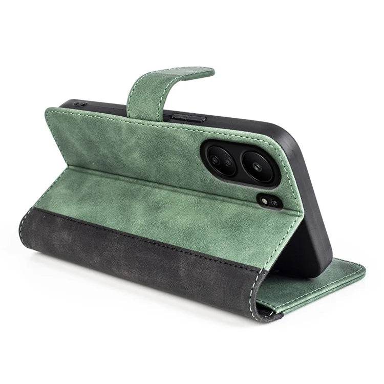 For Xiaomi Redmi 13C 4G / Poco C65 4G Case Color Splicing Wallet Leather Cover