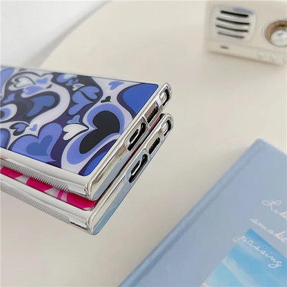 For Samsung Galaxy S23 Ultra Case PC+TPU Electroplating Heart Pattern Phone Cover