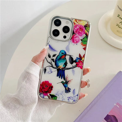 For iPhone 15 Pro Max Phone Case PC+TPU Pattern Anti-slip Cover