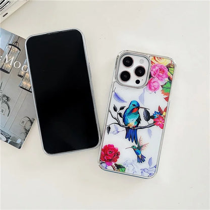 For iPhone 15 Pro Max Phone Case PC+TPU Pattern Anti-slip Cover