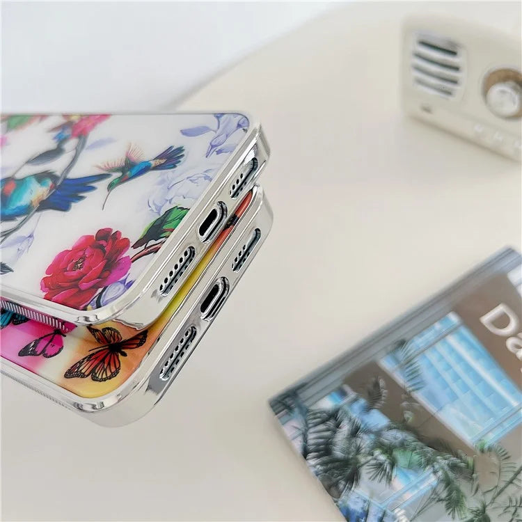 For iPhone 15 Pro Max Phone Case PC+TPU Pattern Anti-slip Cover
