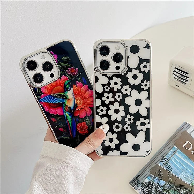 For iPhone 15 Pro Max Phone Case PC+TPU Pattern Anti-slip Cover