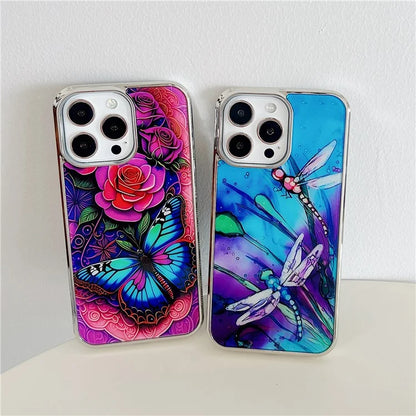 For iPhone 15 Pro Max Phone Case PC+TPU Pattern Anti-slip Cover