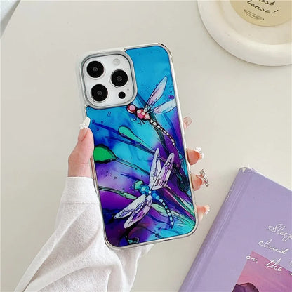 For iPhone 15 Pro Electroplated Phone Case Pattern Shockproof Cover