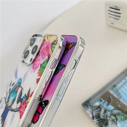 For iPhone 15 Pro Electroplated Phone Case Pattern Shockproof Cover