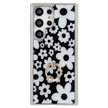For Samsung Galaxy S23 Ultra Kickstand Case Pattern Printing Anti-slip Protective Phone Cover